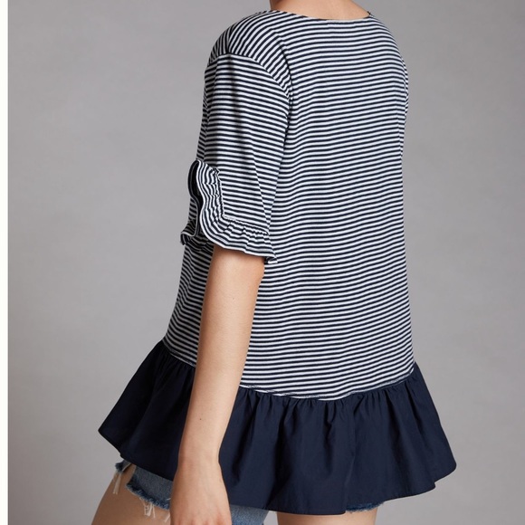 NWT Anthropologie Ruffled Peplum Top. Size small - Picture 2 of 6